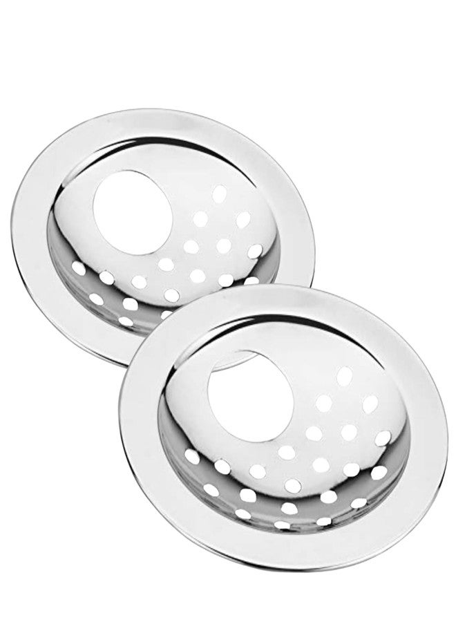 NEW WARE نيو وير (عبوة من قطعتين) مصيدة/شبكة تصريف مياه دائرية من الفولاذ المقاوم للصدأ مقاس 4 بوصات مع فتحة | شبكة تصريف مياه مطلية بالكروم | غطاء تصريف أرضي مقاوم للصدأ - Image 1